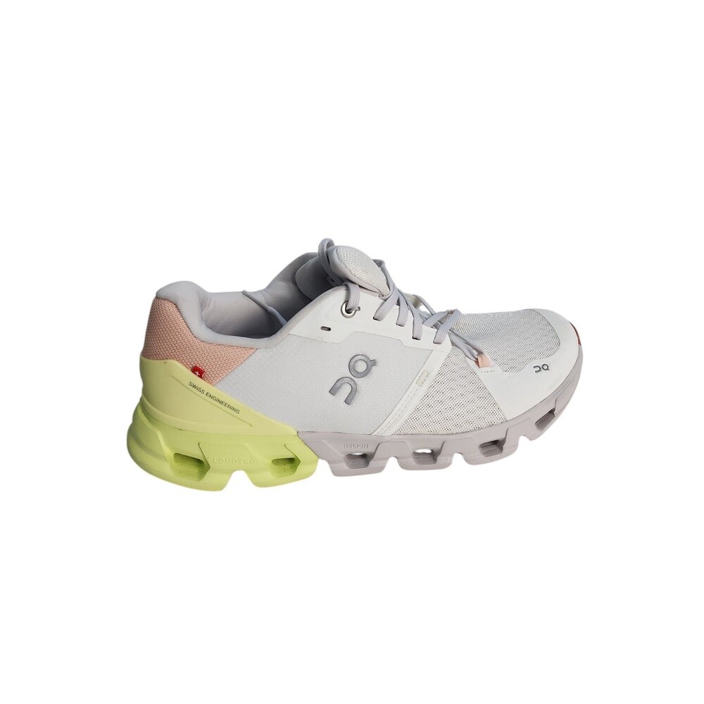 On Running Women's Cloudnova White Gray Pale Pink Lime Athletic Sneakers